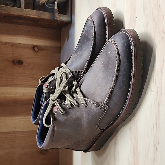 Clark's Vargo Rise Dark Brown Leather Boots 10M - Picture 2 of 5